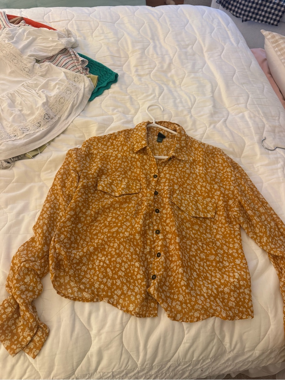 wild fable Mustard Floral Button-Down Shirt